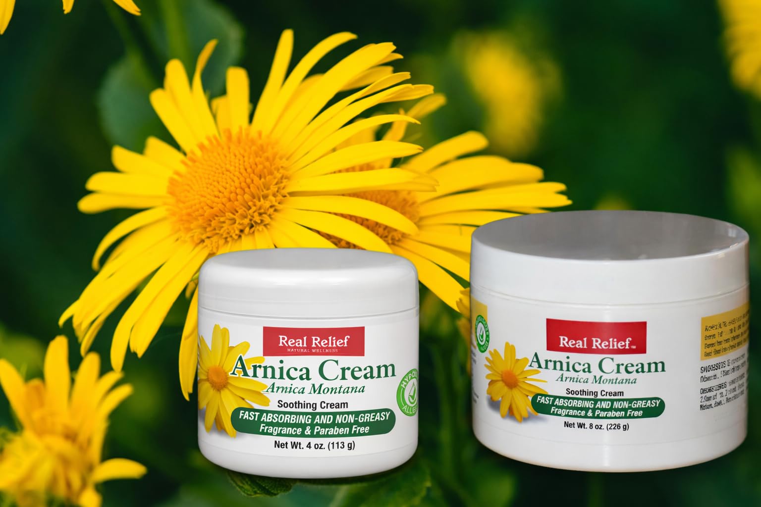 Real Relief Arnica Cream 8oz – Natural Hypoallergenic Cream