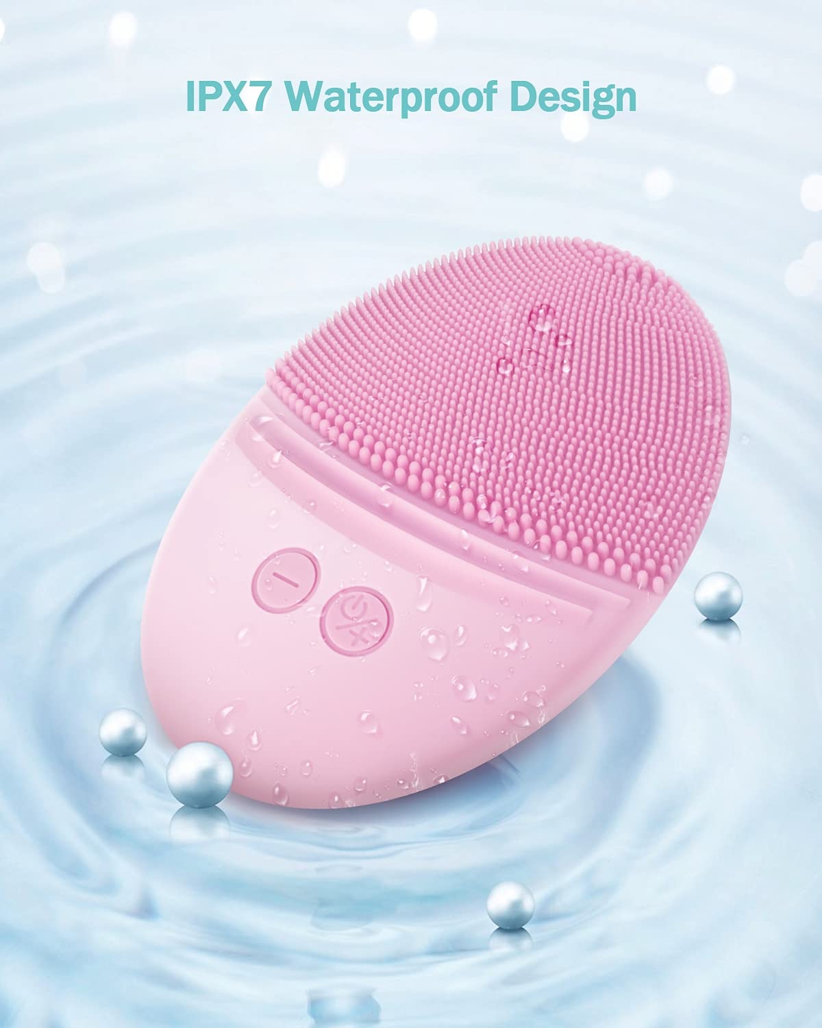 EZBASICS Silicone Facial Cleansing Brush IPX7 Waterproof - EZBASICS Official Imagery - 6