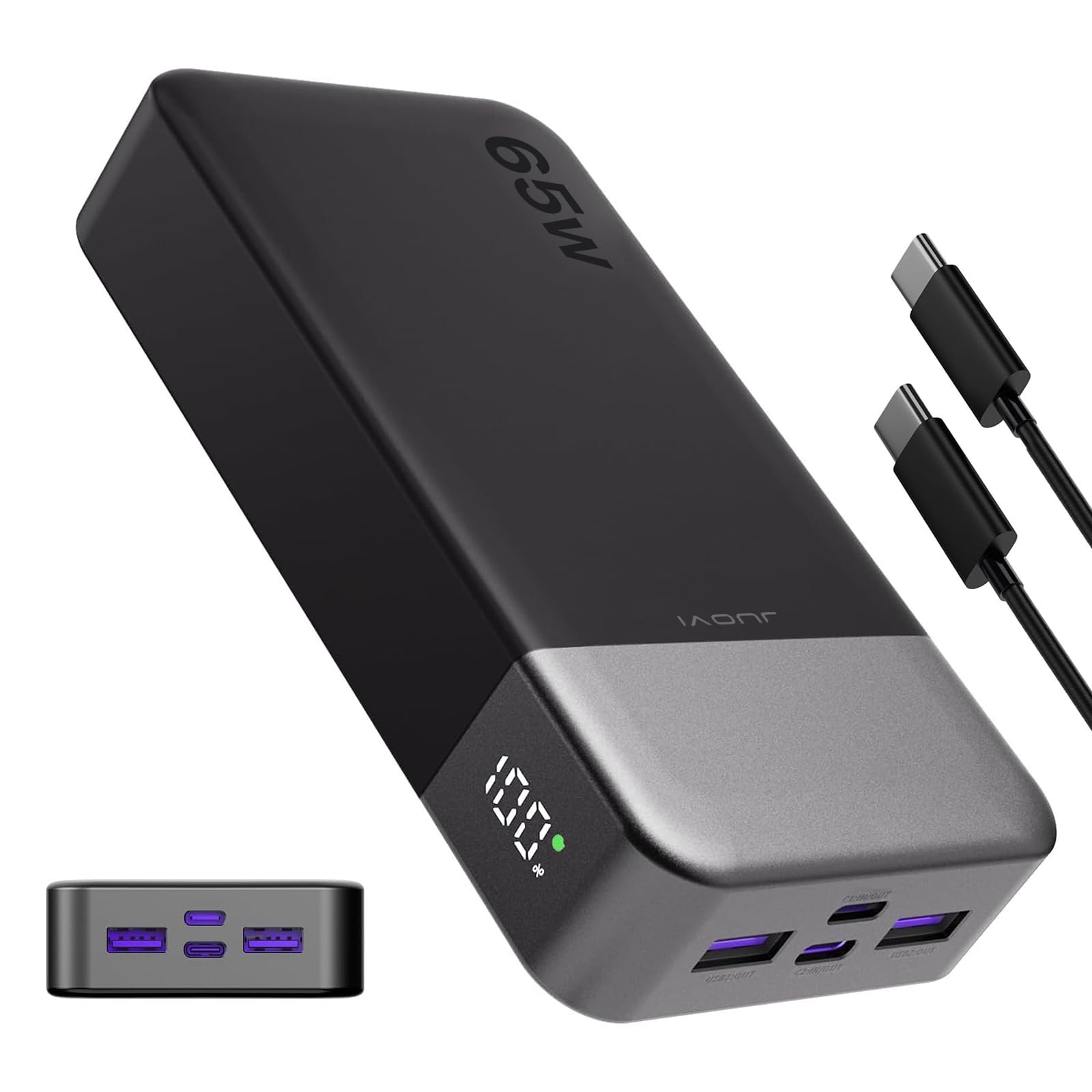 JUOVI 65W Portable Charger for Laptop Power Bank 20000mAh