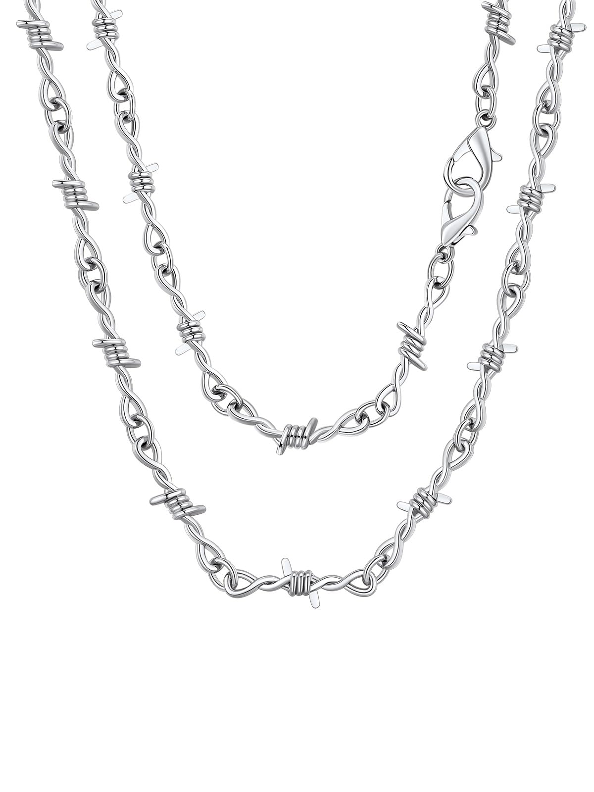 FindChic Barbed Wire Necklace for Men Women Punk Thorns - FindChic Official Imagery - 1
