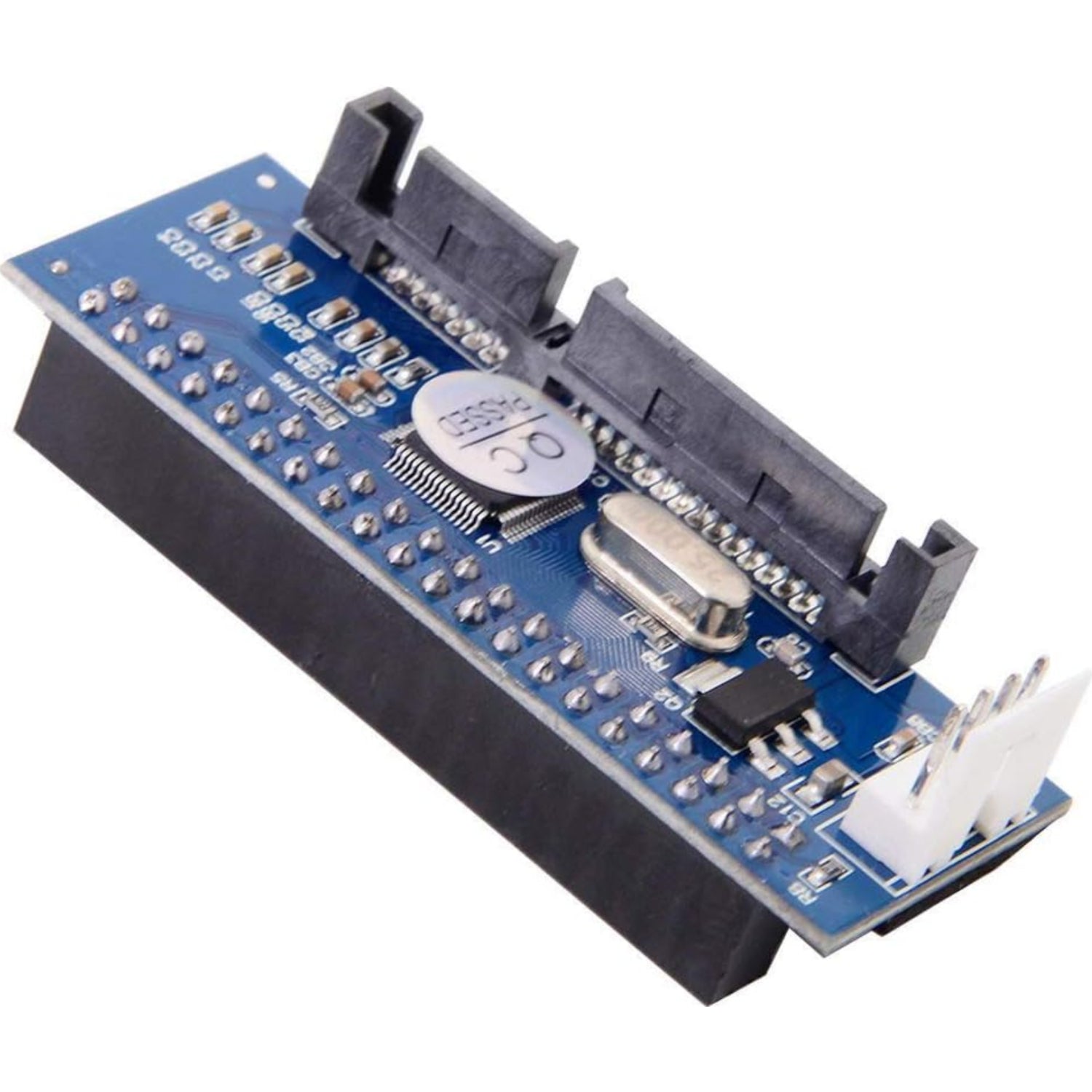 Cablecc IDE/PATA 40Pin to SATA female converter adapter for desktop 3.5" hard drives, showing the PCBA with connectors