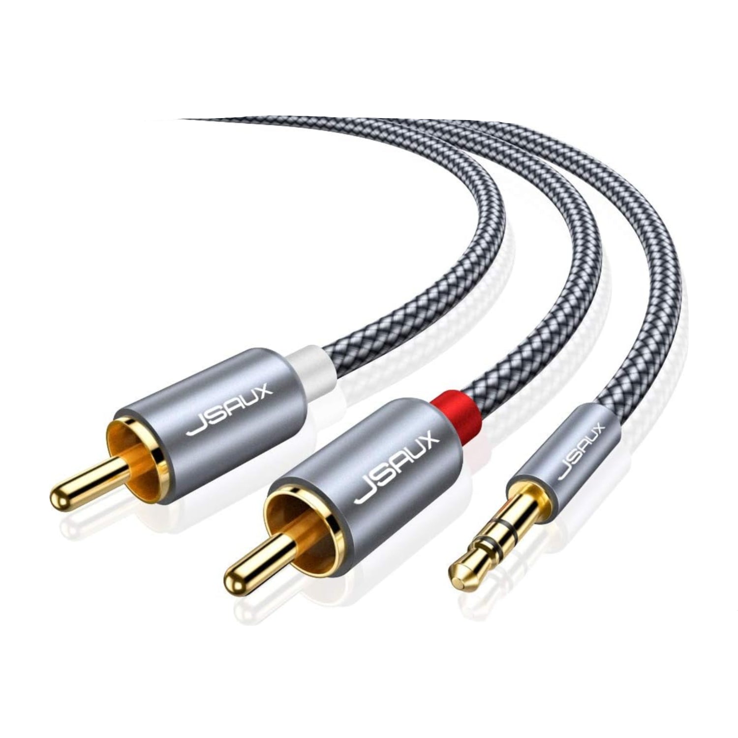 JSAUX RCA to 3.5mm audio cable, 6.6ft, male to male jack for connecting headphones or audio devices