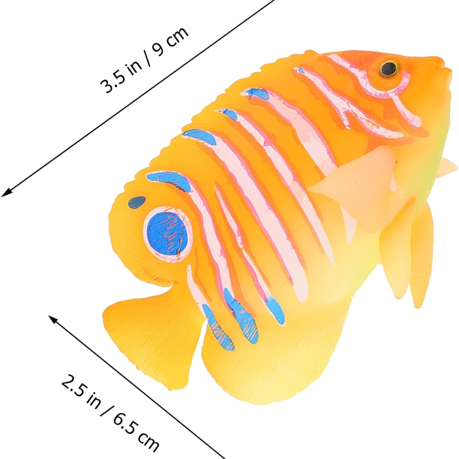 Ipetboom silicone artificial angelfish decoration floating in clear aquarium fish tank for a realistic underwater look