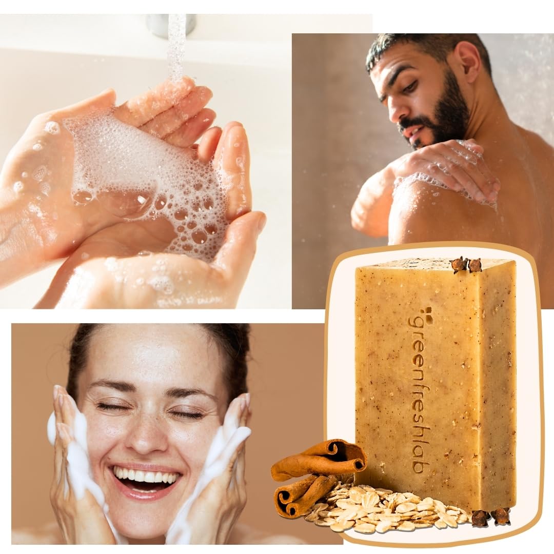 Greenfreshlab Clove & Cinnamon Exfoliating Soap Bar, Moisturazing and Gentle - Greenfreshlab Official Product View 7