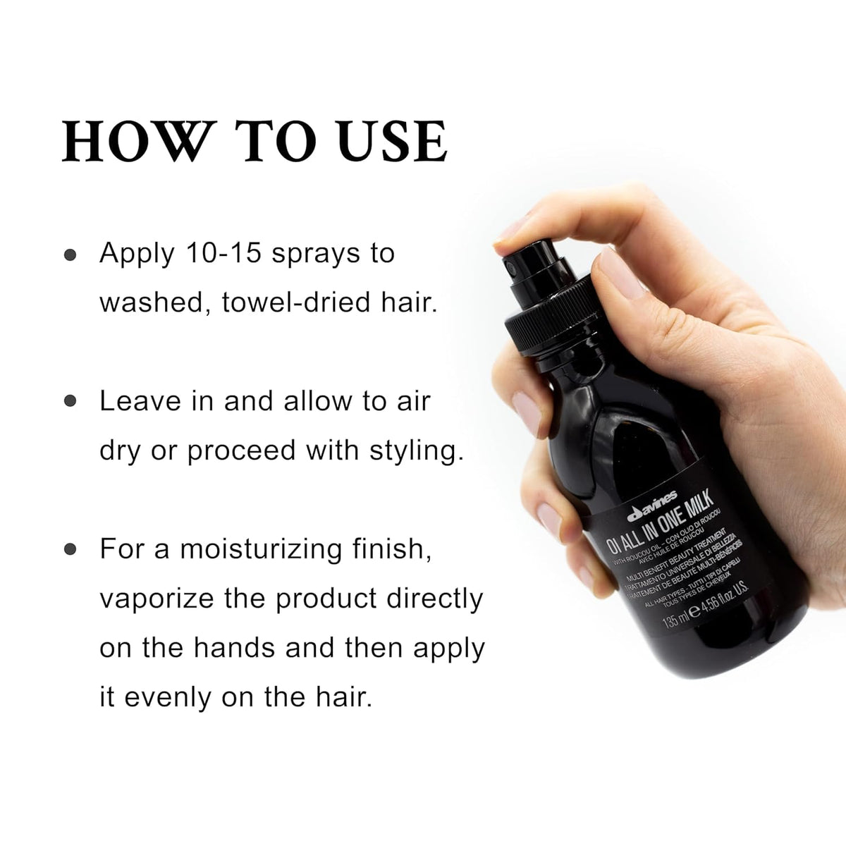 Davines OI All In One Milk Detangling Leave In Conditioner - Premium Selection Official Imagery - 6