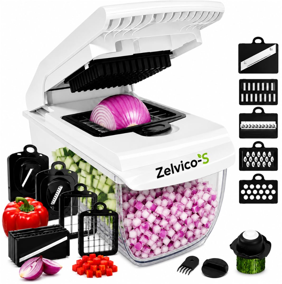 18-in-1 Vegetable Chopper with Container – Mandoline Slicer, - Product Imagery