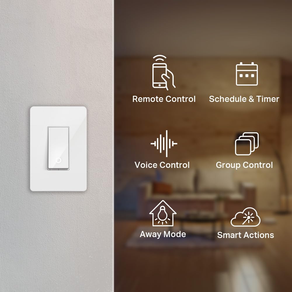Kasa Smart Light Switch, Single Pole, Need Neutral Wire, HS200P3 - Kasa Smart Official Product View 3