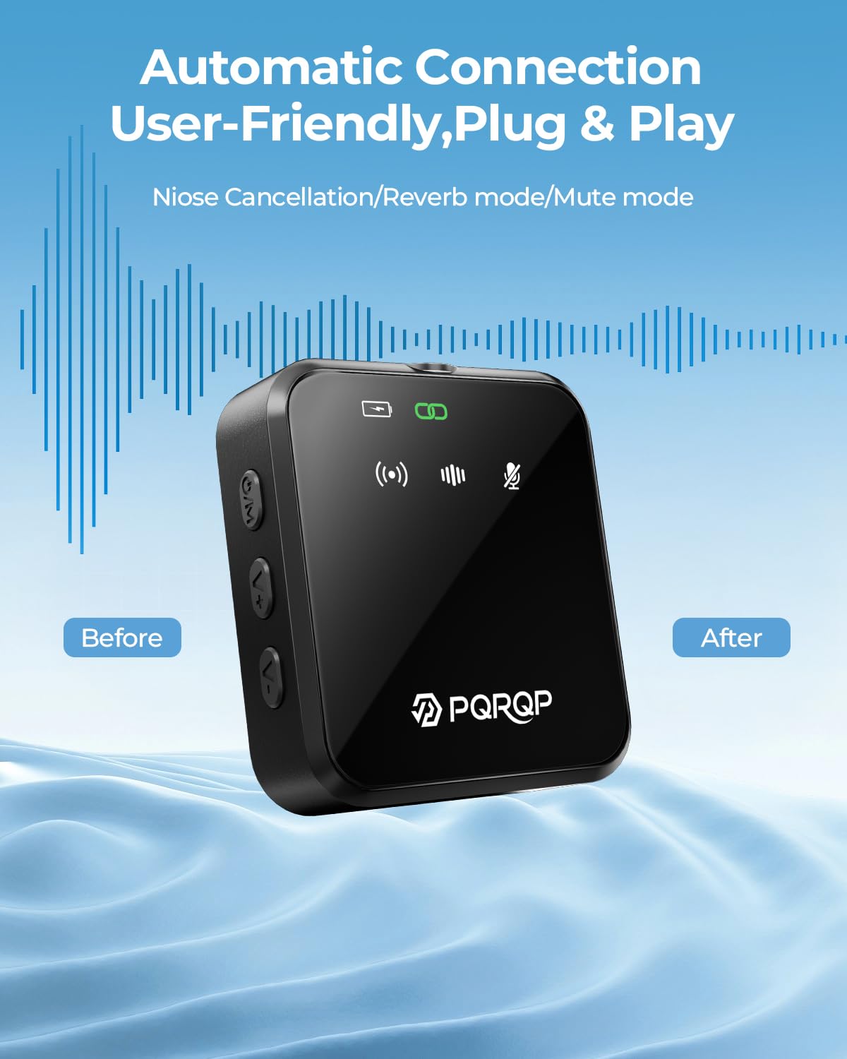 PQRQP 3 in 1 Wireless Mini Microphone for iPhone Android - PQRQP Official Imagery - 4