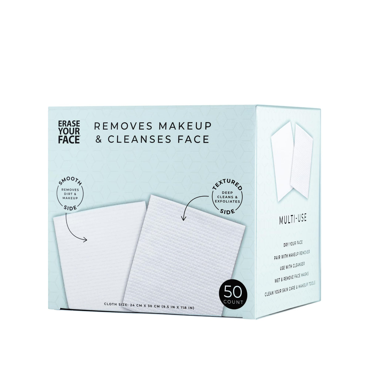 Erase Your Face 50pc Biodegradable Cleansing Face Cloths - ERASE YOUR FACE Official Imagery - 2