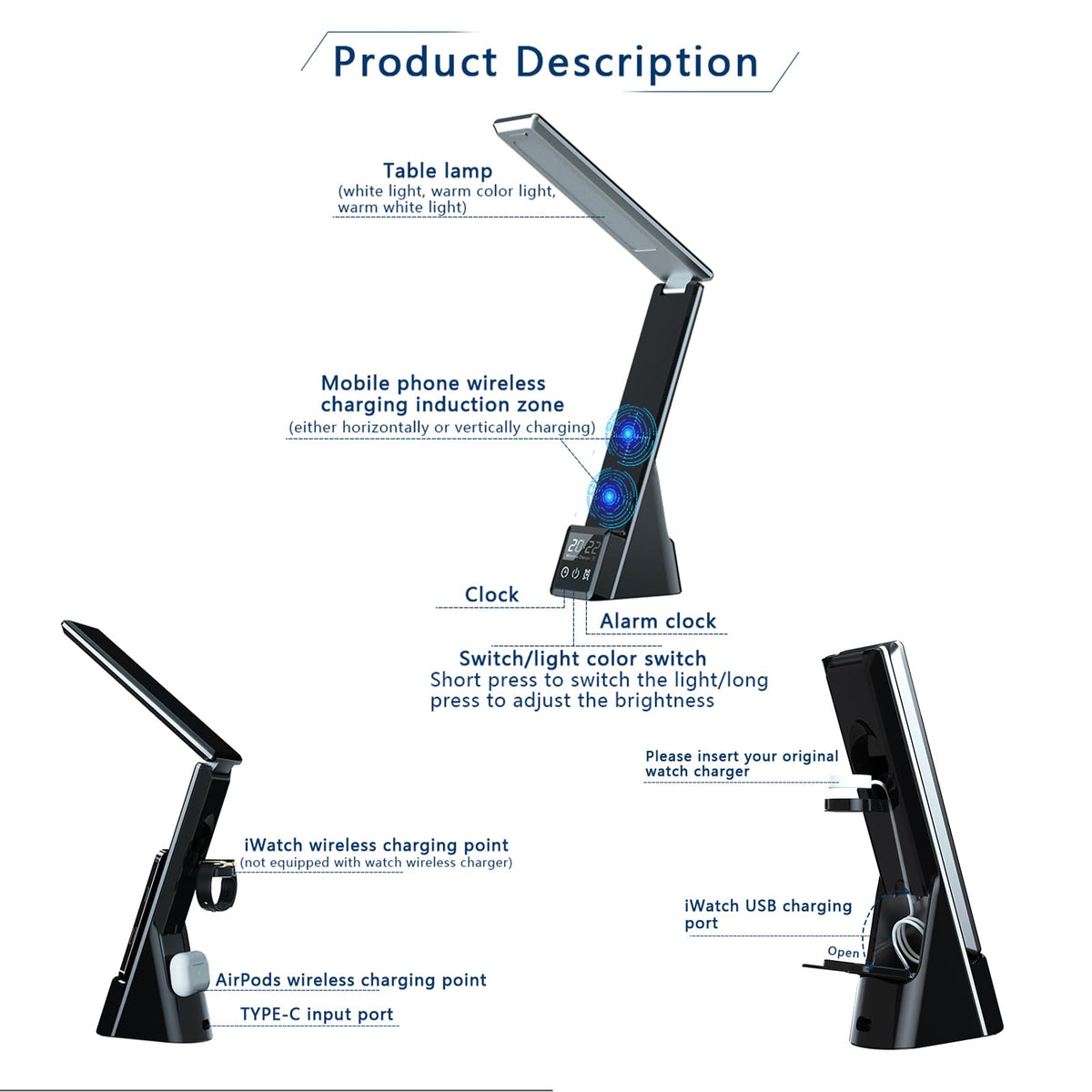 AYI Multi Functional Wireless Charging Lamp with LED Display - AYI Official Imagery - 6