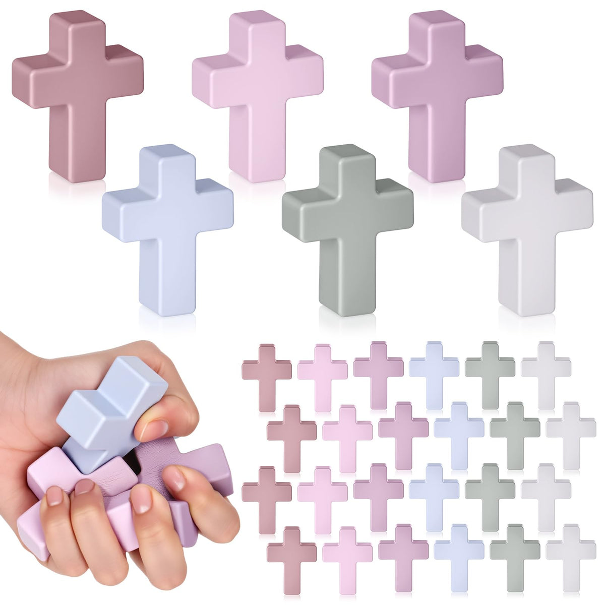 Shappy 24 Pcs Cross Fidget Toys Stress Relief Morandi Color - Shappy Official Imagery - 1