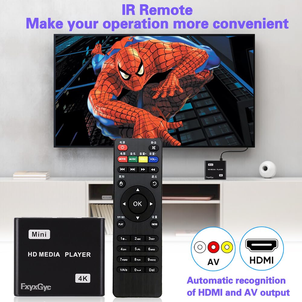 HDMI Media Player 4K Ultra HD Digital Media Player Supports - FxyxGyc Official Imagery - 4