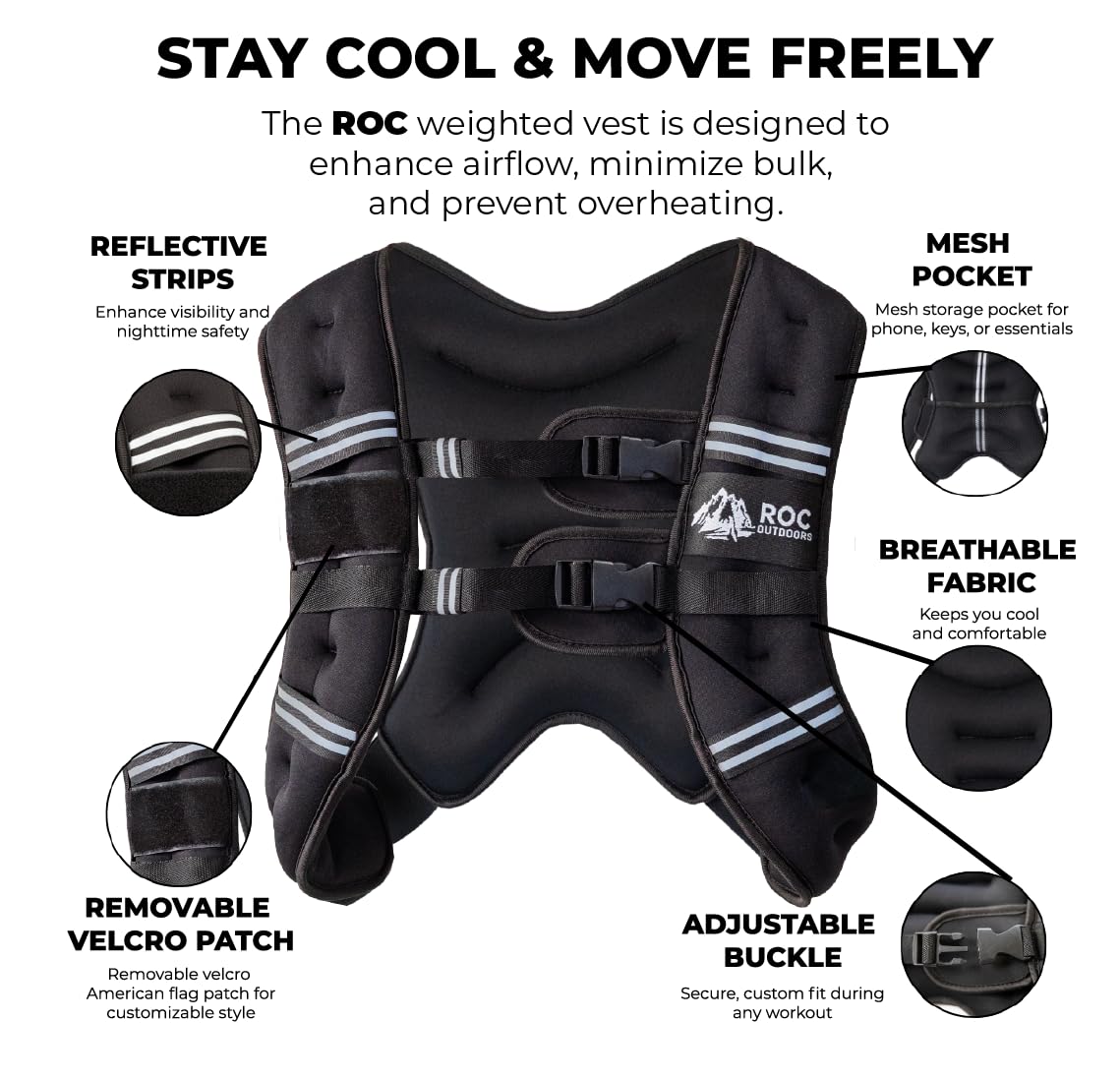 Roc Outdoors Weighted Vest W Rub Free Technology for Woman - Roc Official Imagery - 6