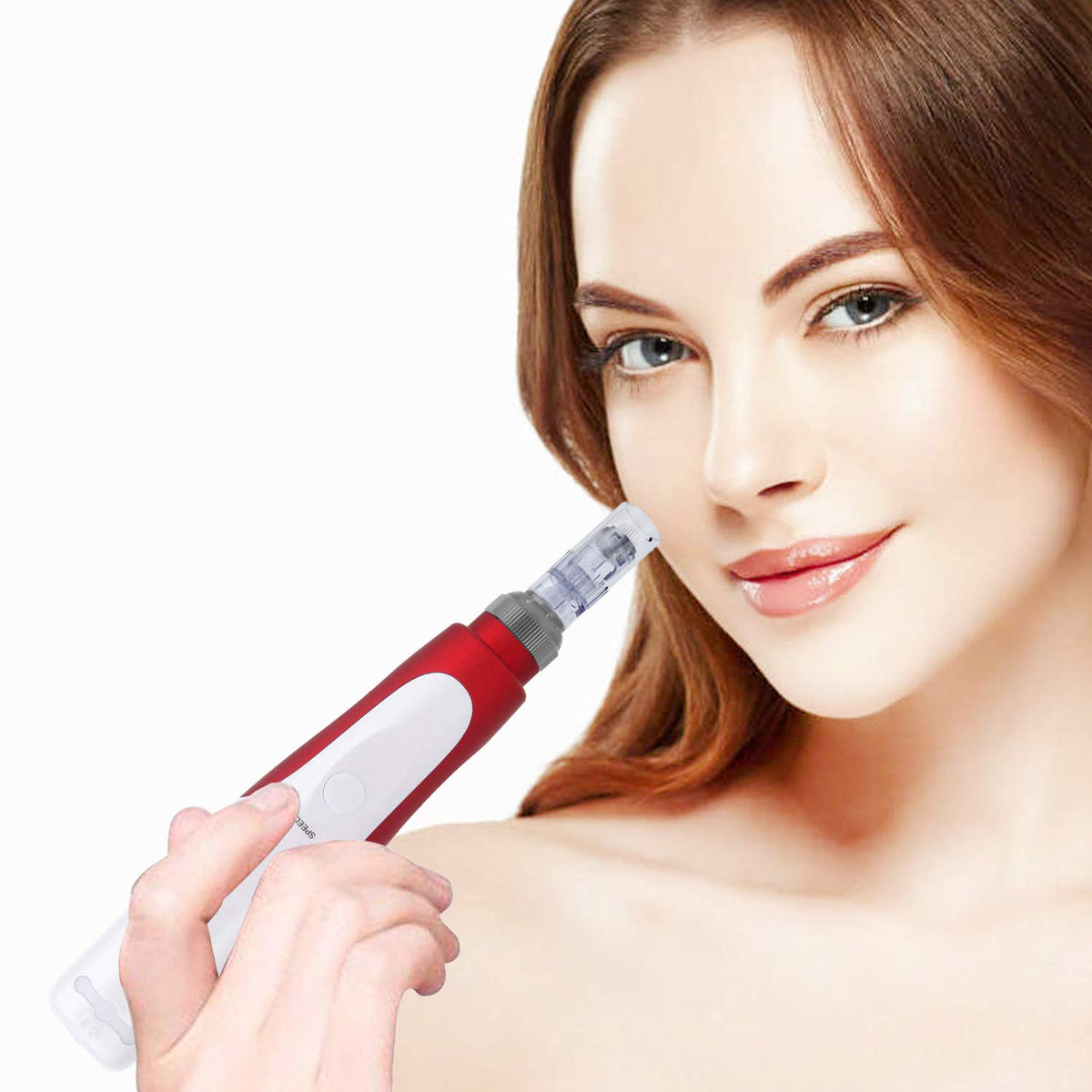 Microneedling Derma Roller Pen with 12pcs Cartridges At Home - PIPM Official Imagery - 5