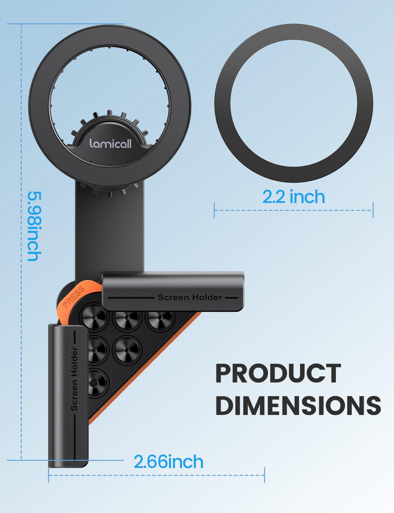 Lamicall Magnetic Phone Holder for Tesla Model 3 and Y Strongest N55 Magnet - Lamicall Official Product View 6