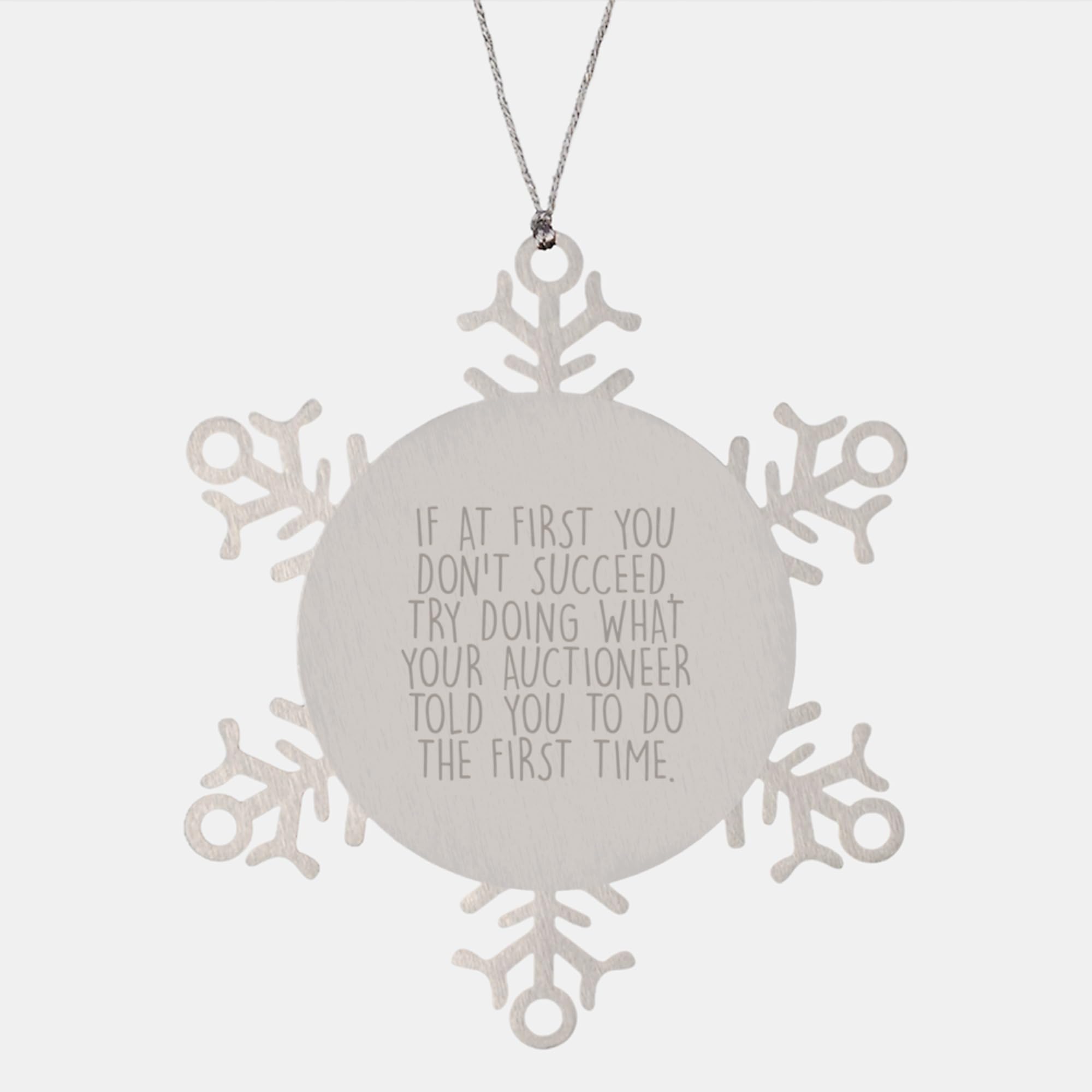 Funny Auctioneer Gifts, Snowflake Ornament from Friends, Family, - Product Imagery