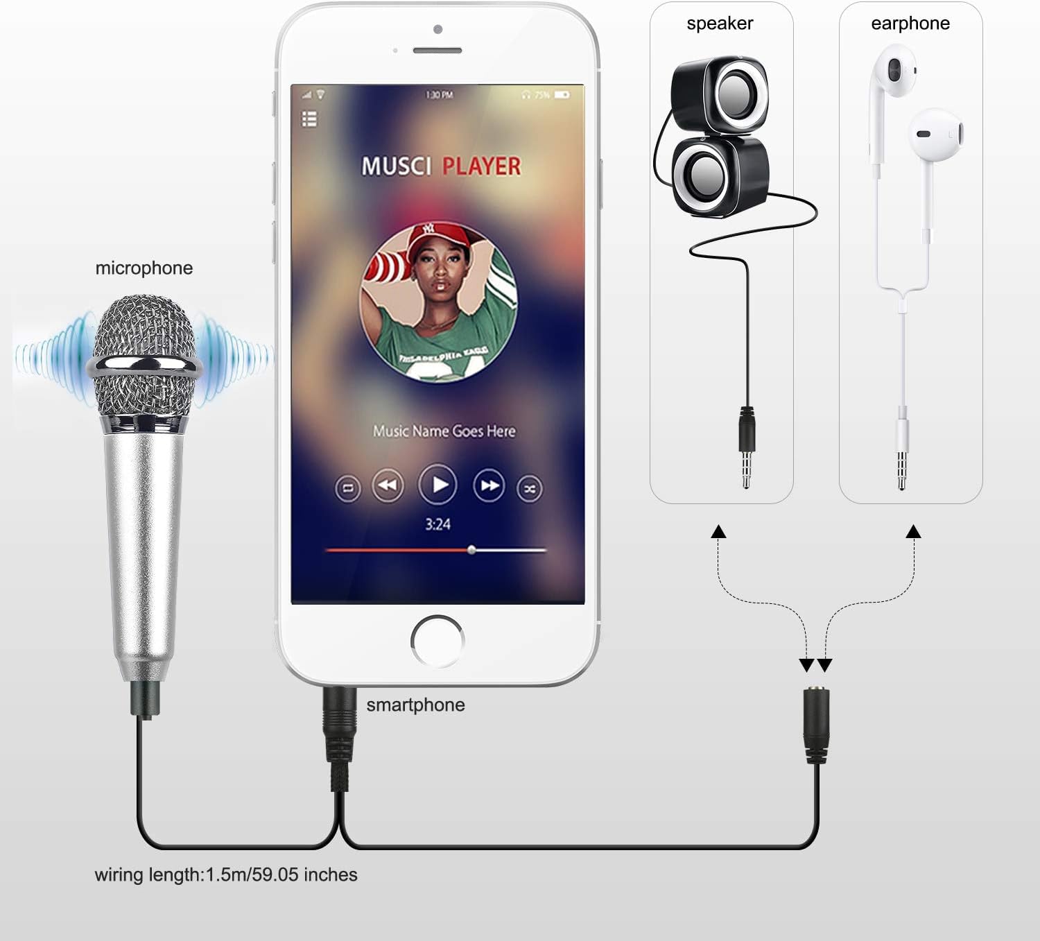 Uniwit Mini Portable Vocal/Instrument Microphone for Voice Video Recording Singi - Uniwit Official Product View 3