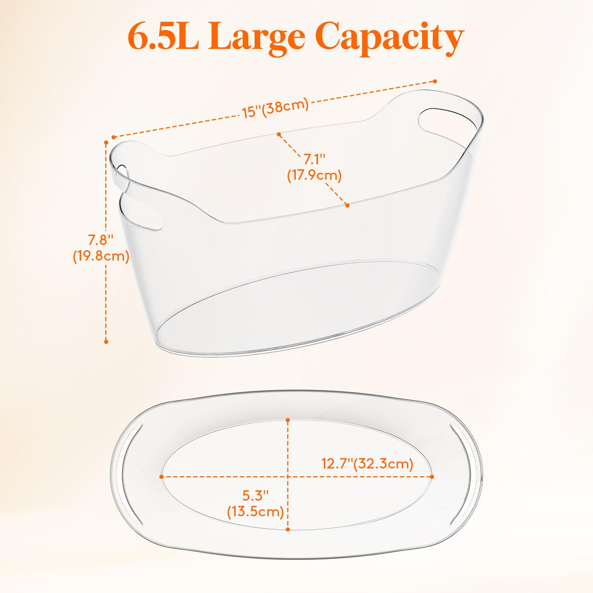 Lifewit 6 5L Plastic Ice Bucket for Parties with Handle - Lifewit Official Imagery - 3