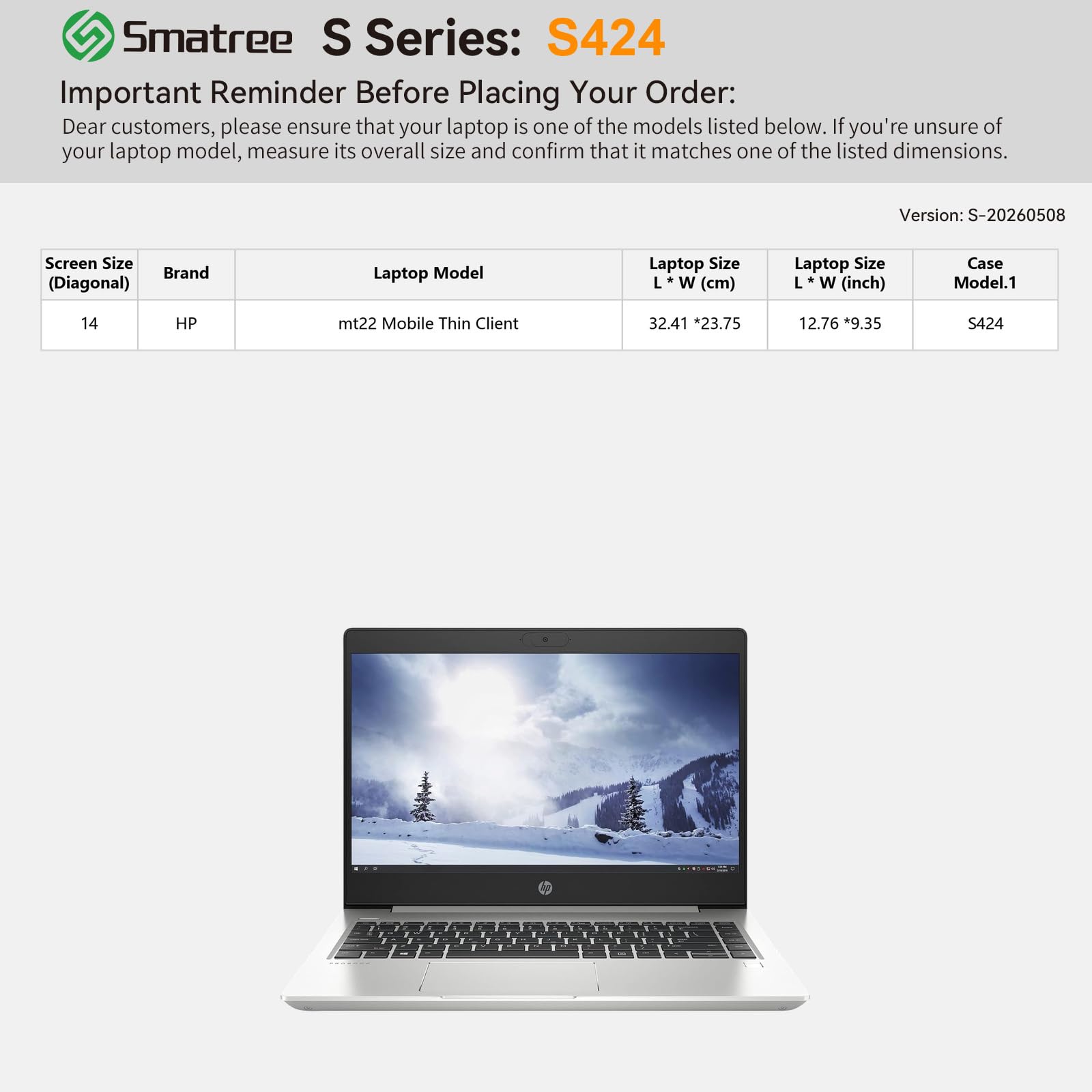 Smatree SlimPro 14" Laptop Case for HP mt22 – S424
