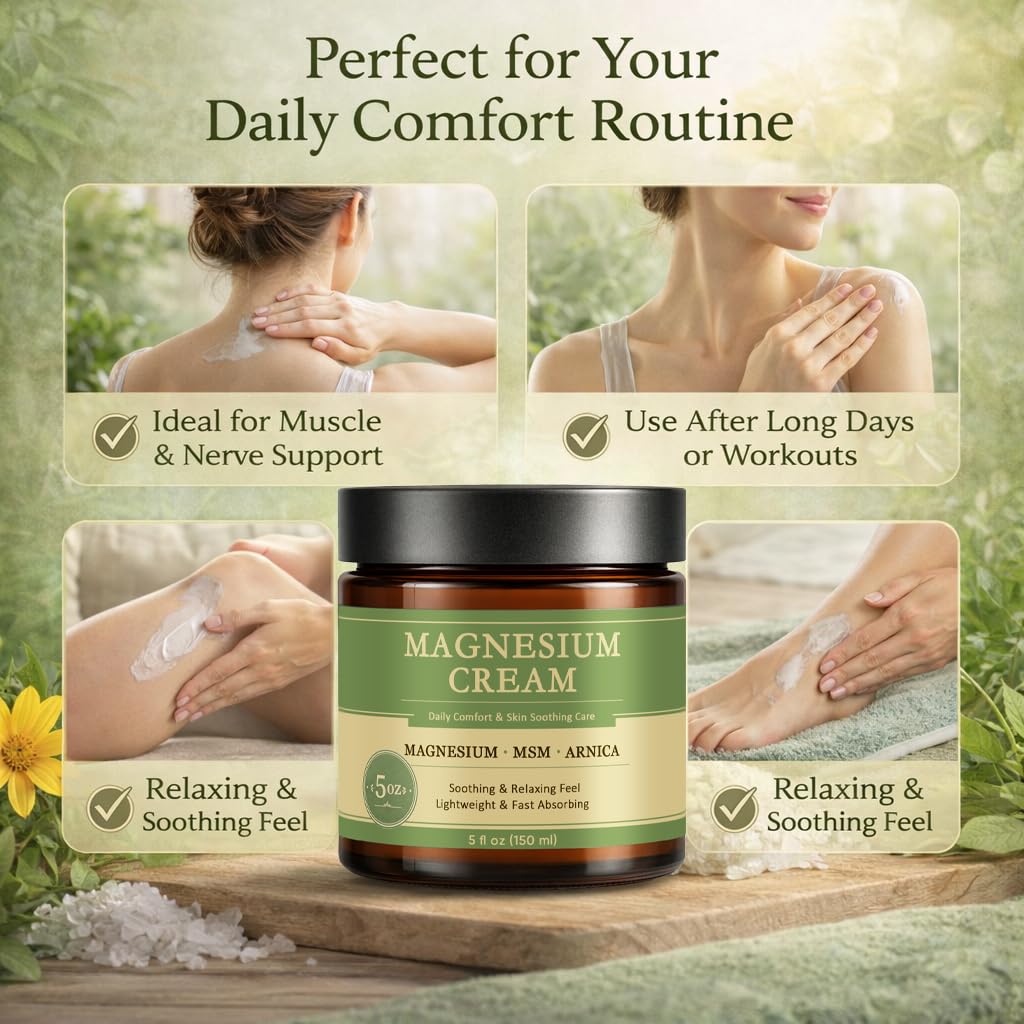 PLYNXE Magnesium Cream for Sleep & Muscle Relief 5oz