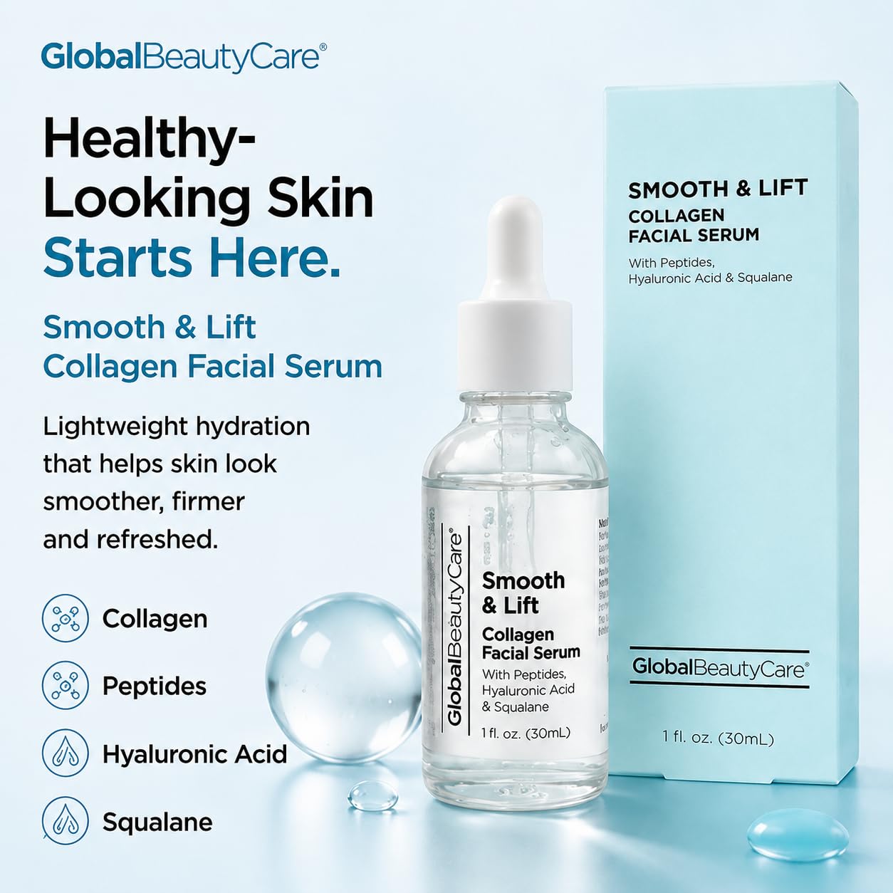 Global Beauty Care Smooth &amp; Lift Collagen Facial Serum - Global Beauty Care
