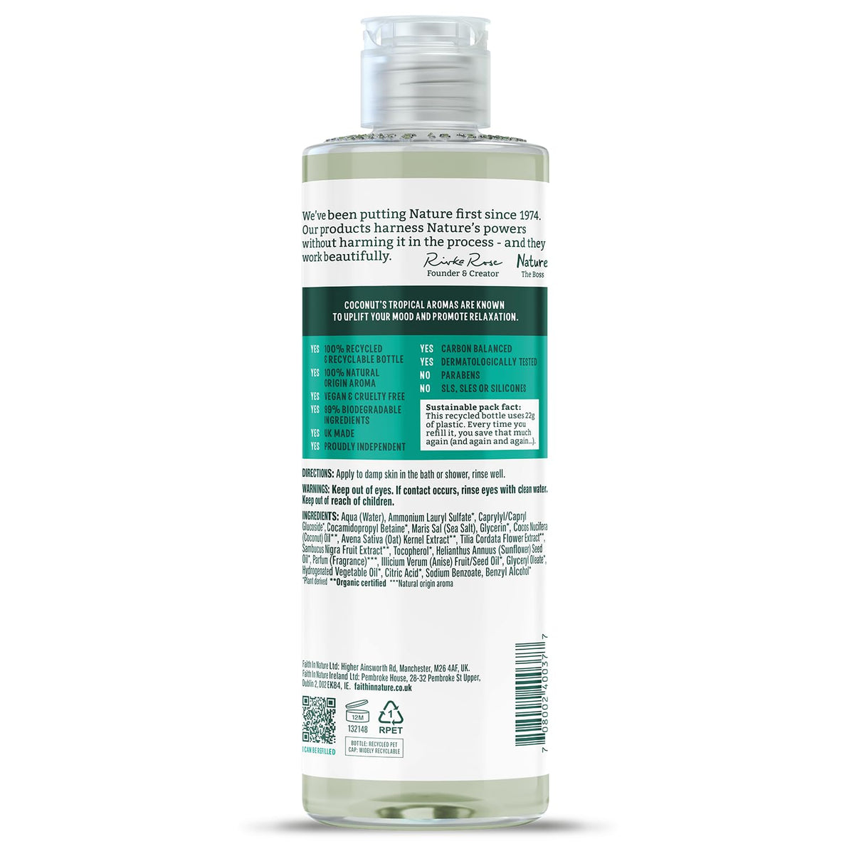 Faith in Nature Shower Gel Foam Bath Coconut 13 5 fl oz 400 - FAITH IN NATURE Official Imagery - 3