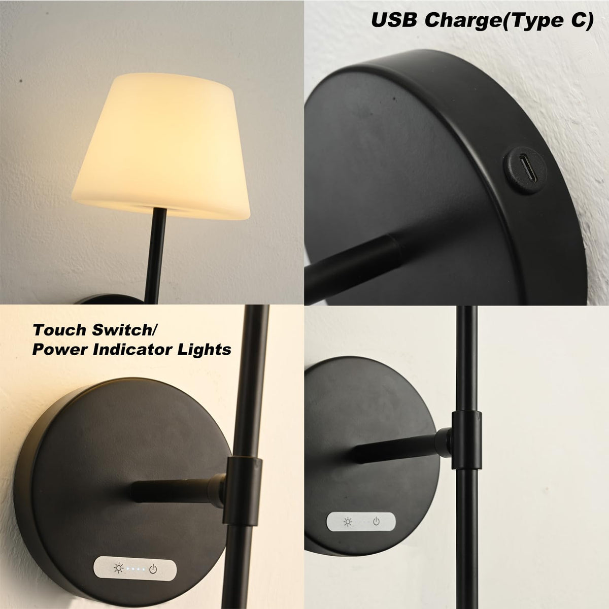 wall Light sconces Battery Operated Wireless Rechargeable - Mywellian Official Imagery - 5