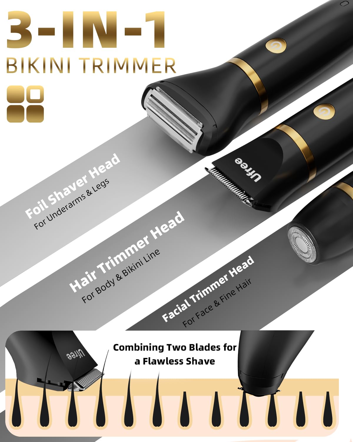 Ufree 3 in 1 Bikini Trimmer Electric Razors for Women Gifts - Ufree Official Imagery - 3