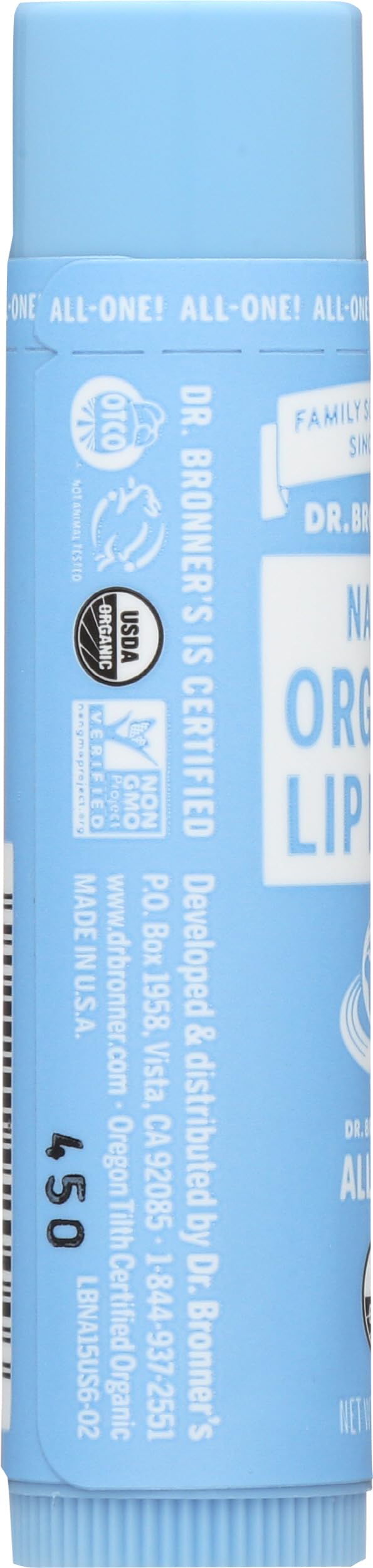 Dr. Bronner's Magic Soaps Organic Naked Unflavored Lip Balm, 0.15 Ounce - Dr. Bronner's Official Product View 6