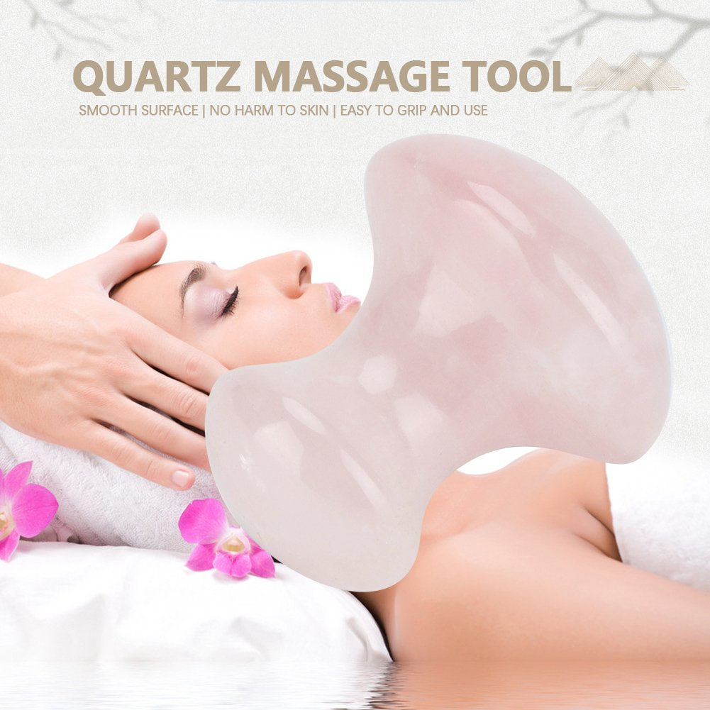 Massage Stone, Natural Pink Rose Quartz Crystal Massage Stone - Vikye
