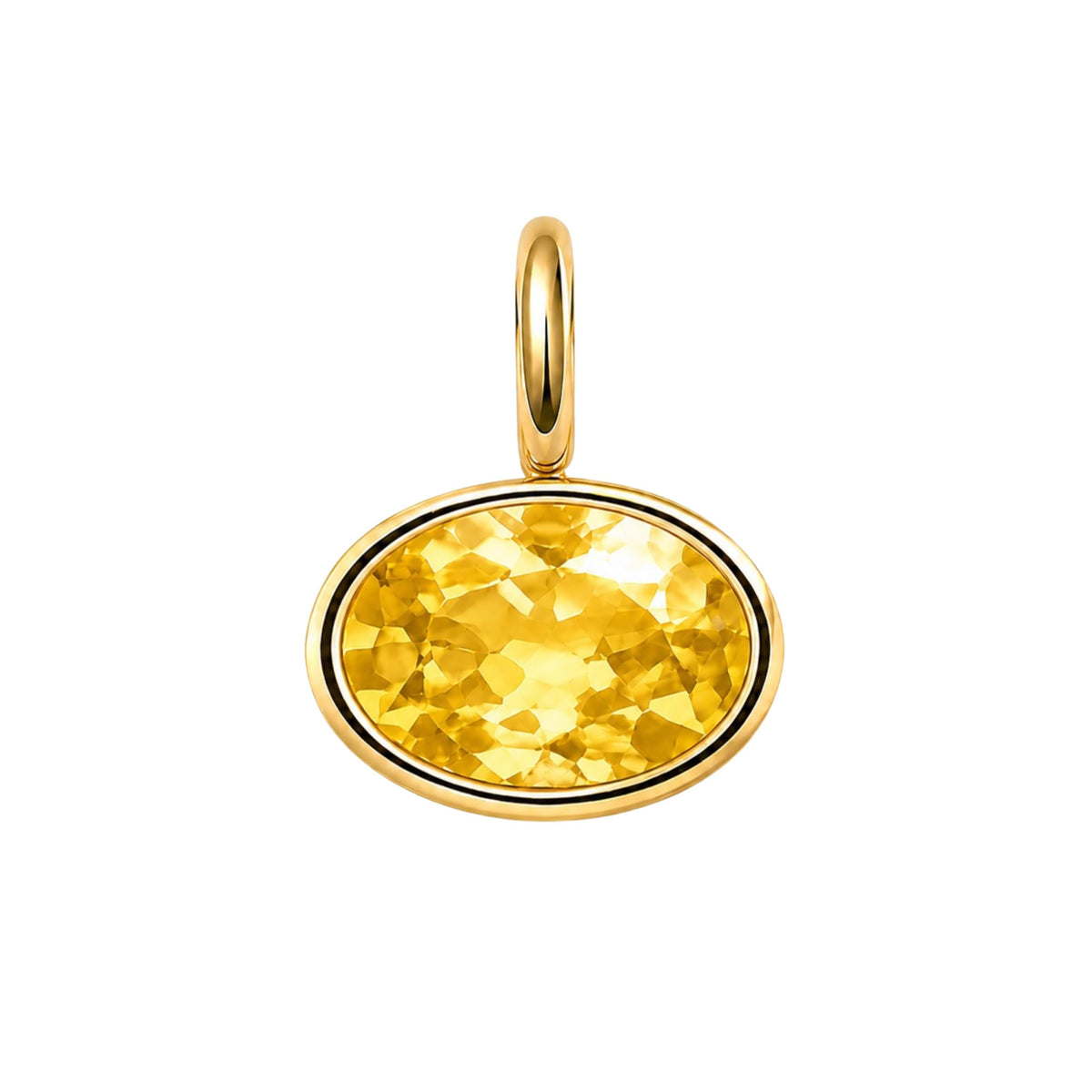 18k Gold Oval Bezel Collar Charm Necklace and Charms - House Of Hunter Official Imagery - 8