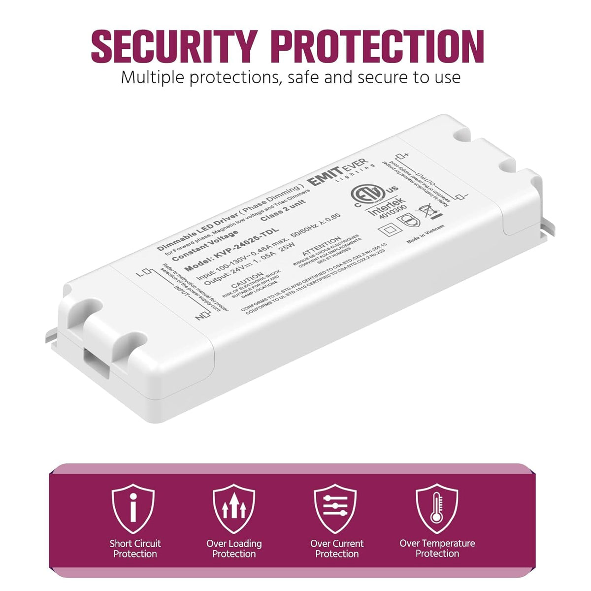 EMITEVER 25W 24V Triac Dimmable LED Driver AC 120V to DC - EMITEVER Official Imagery - 3