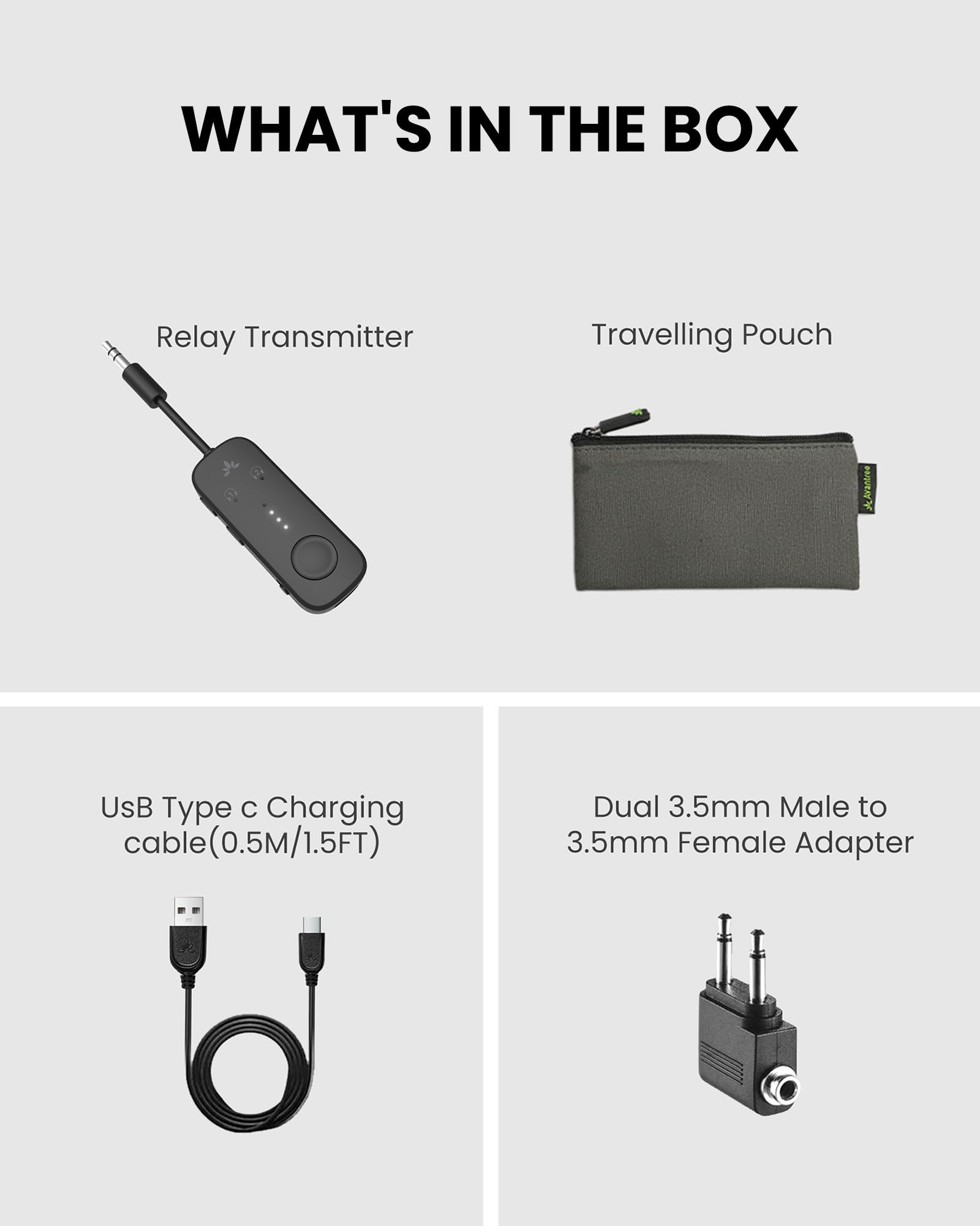 Avantree Relay - Airplane Bluetooth Adapter for 2 AirPods or Headphone - View 9