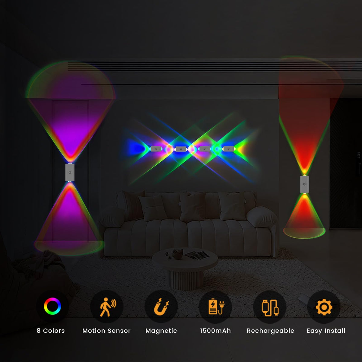 easuntec Motion Sensor Rechargeable Night Light Color - easuntec Official Imagery - 4