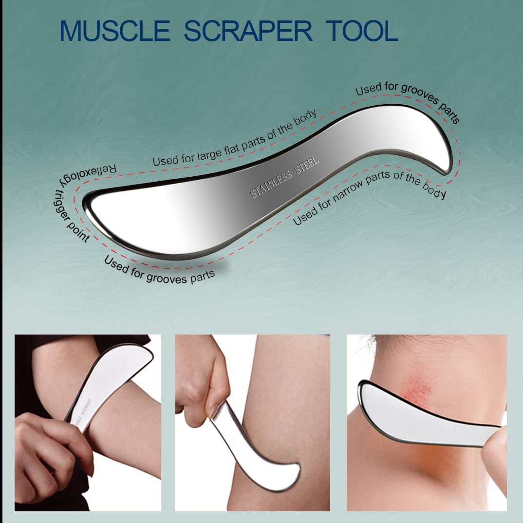 Non Magnetic 3 in 1 Stainless Steel 304 Muscle Scraper Tools - BYYDDIY Official Imagery - 5