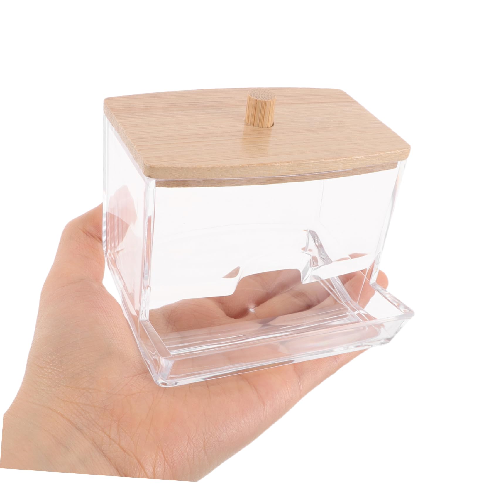 minkissy 3Pcs Clear Plastic Cotton Swab Holder with Lid Small Square Transparent Container for Cotton Balls Pads and Swabs Ventilated Design to Keep Dry Makeup Vanity Organizer for Bathroom Storage