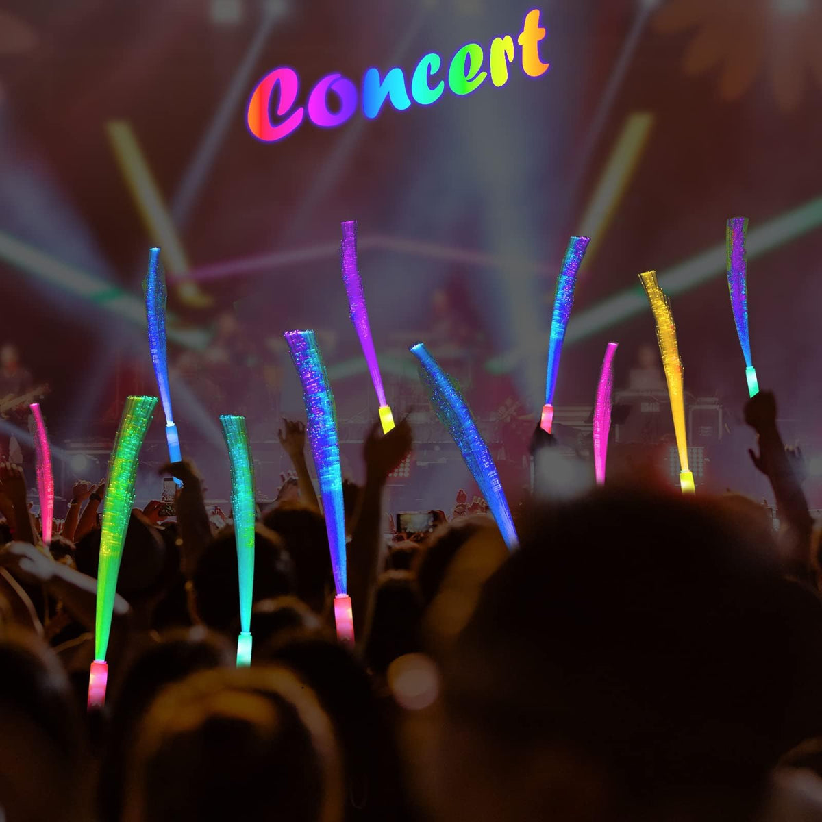 25 Pcs Glow Fiber Wand Sticks LED Fiber Optic Wands with 3 - BouQuw Official Imagery - 6