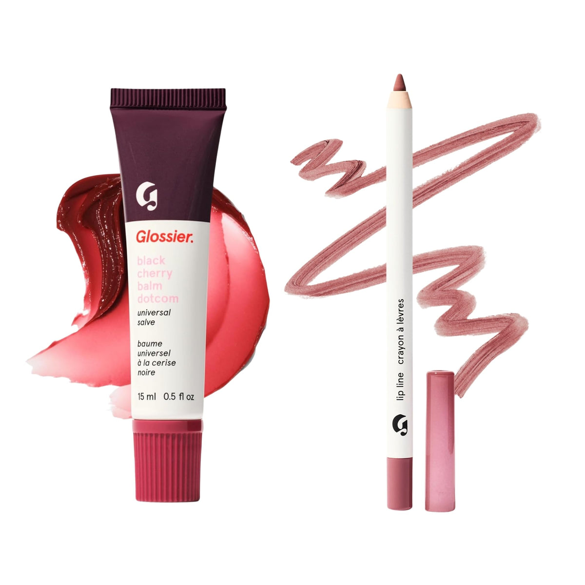 Glossier Lip Duo Black Cherry Balm Dotcom Bit Liner 2 Count - Glossier Official Imagery - 2