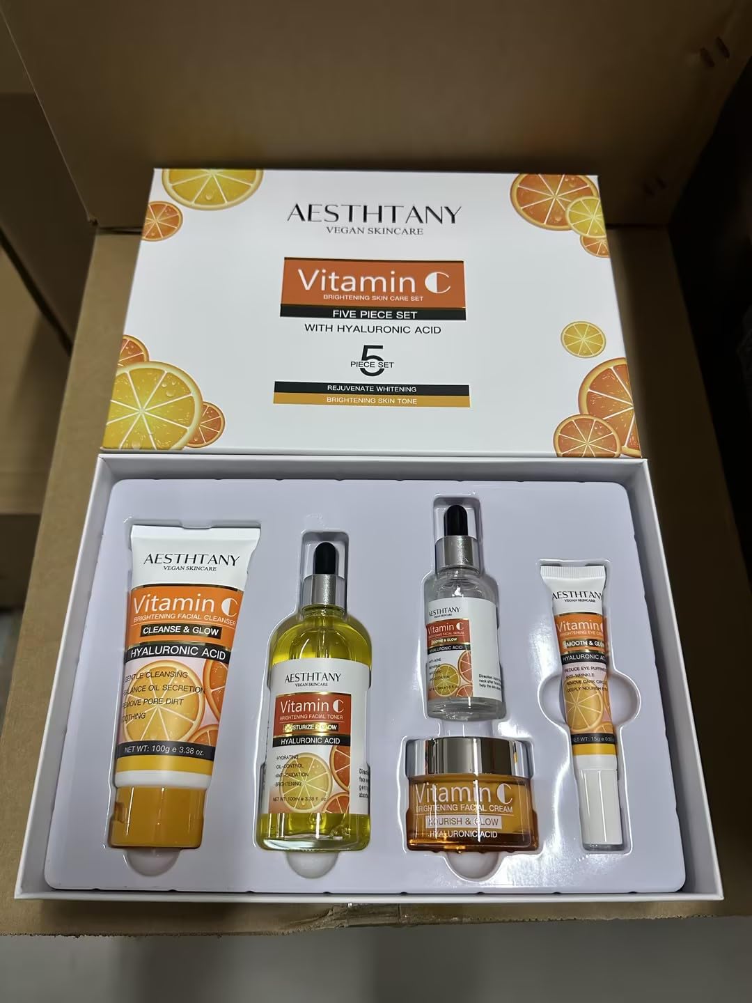 Vitamin C Skin Care Set Moisturizing Hyaluronic Acid Skin Care - AESTHTANY