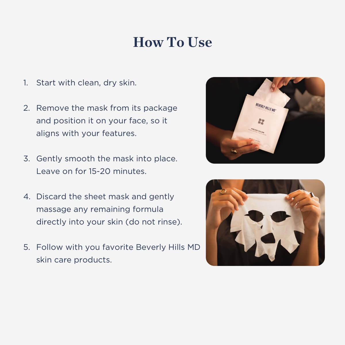 Beverly Hills MD Ageless Volume Hyaluronic Face Mask 8 Pack - Beverly Hills MD Official Imagery - 5