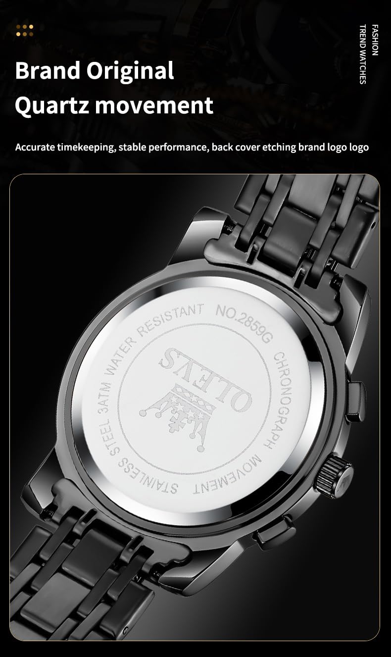 OLEVS Blue Men's Chronograph Dress Watch | Luxury Gift