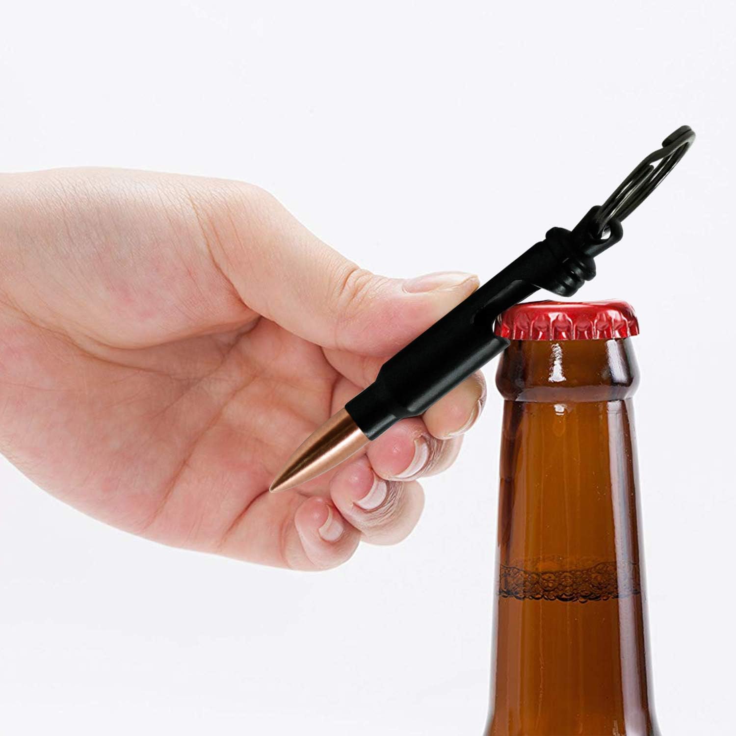 American flag 556 keychain bottle opener with bullet design, military-themed keychain, perfect gift for veterans.