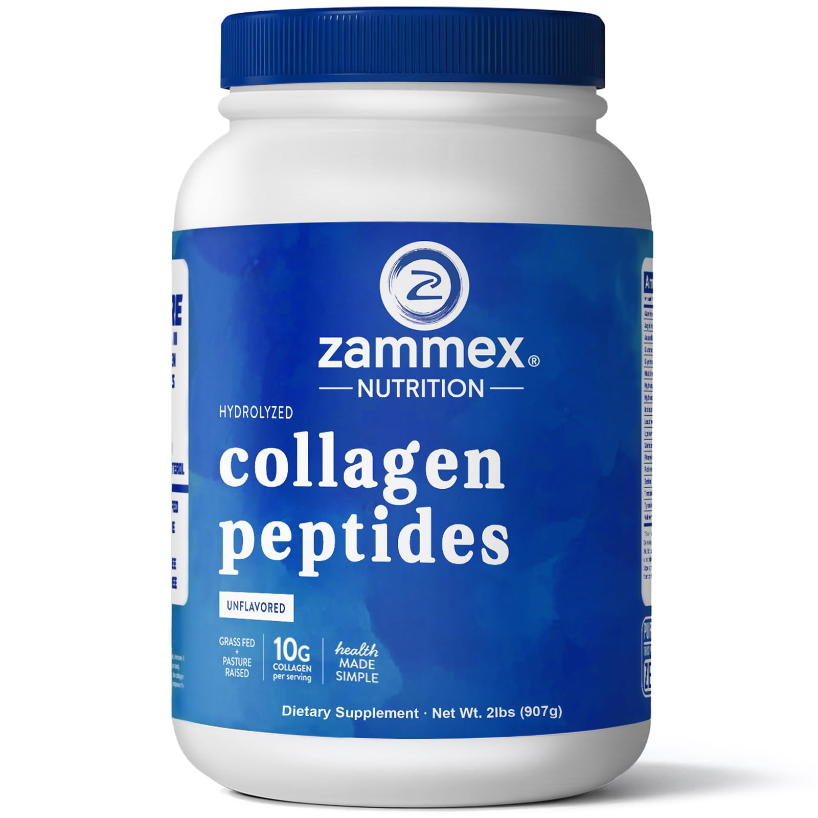 Zammex Collagen Peptides Powder Unflavored Grass Fed Type 1 - Zammex Official Imagery - 1