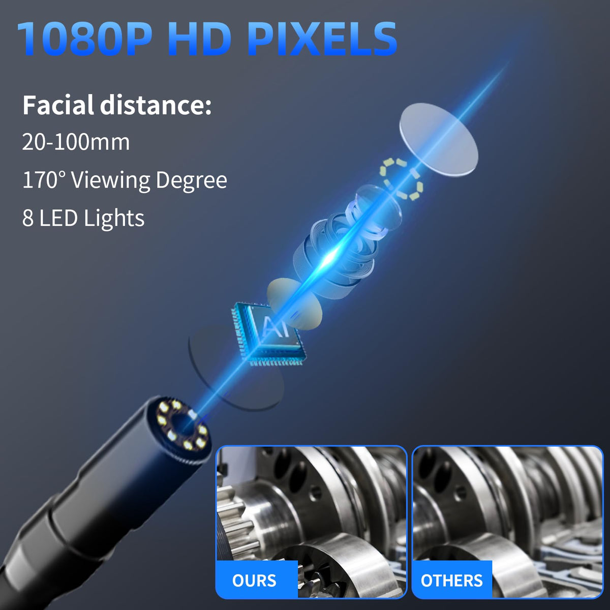 Endoscope Camera with Light for Drain Pipe Plumbing Mechanic - WINWEND Official Imagery - 7