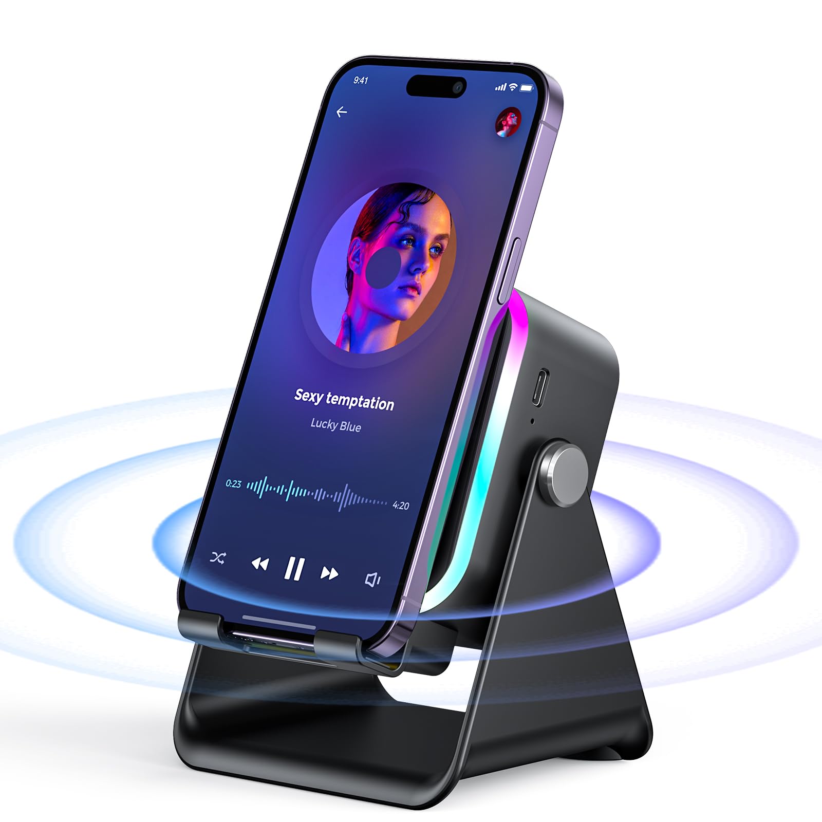 AIKELA Induction Speaker with Phone Stand 5 in 1 Wireless Bluetoo by AIKELA - Angle View 1