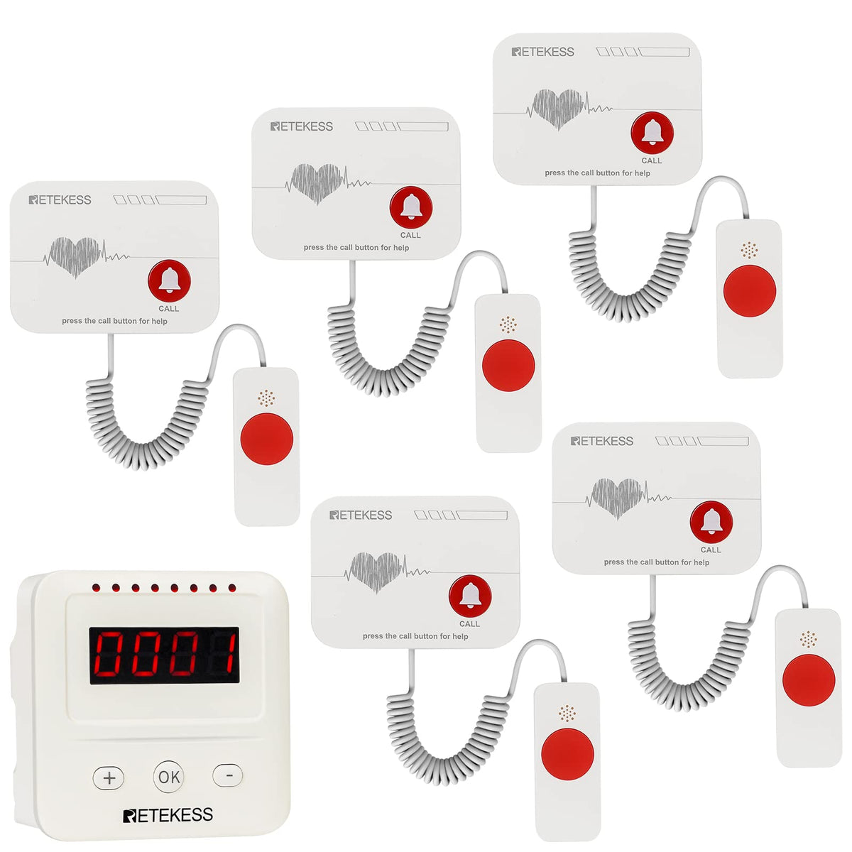 Retekess TH106 Wireless Caregiver Pager System for Home - Retekess Official Imagery - 1