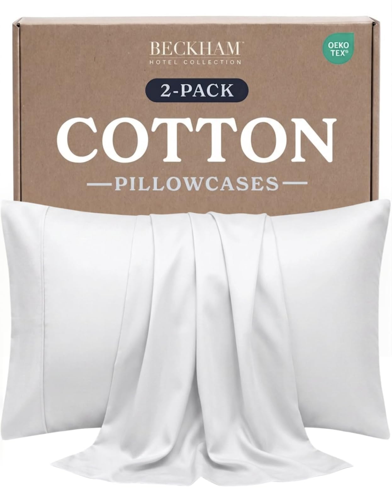 Beckham Hotel Collection Pillowcases King Size Set of 2, Cool - Product Imagery