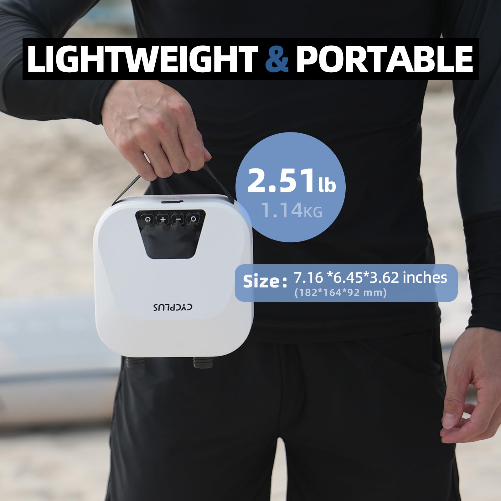 CYCPLUS Smart SUP Air Pump, 20PSI, 38.48Wh Battery, Inflation & Deflat - View 4