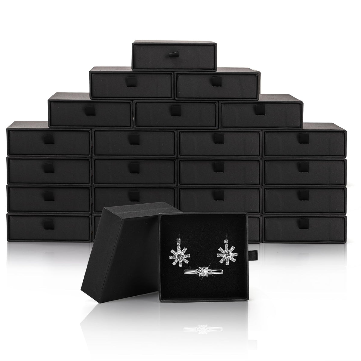 24 Pack Jewelry Gift Boxes 3 5x3 5x1 2 Inch Black - WRINGKIT Official Imagery - 8