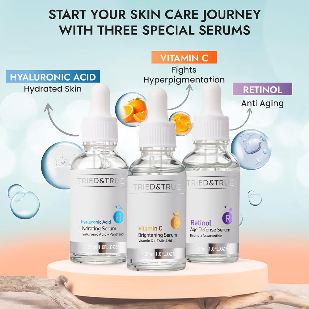 The Ageless Beauty Kit- Retinol Serum, Vitamin C Serum, and - Tried and True